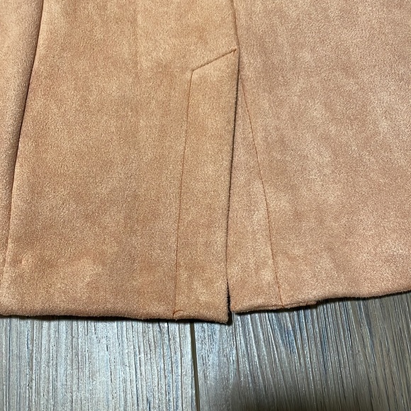 Pink lily tan faux suede midi skirt - Picture 6 of 7